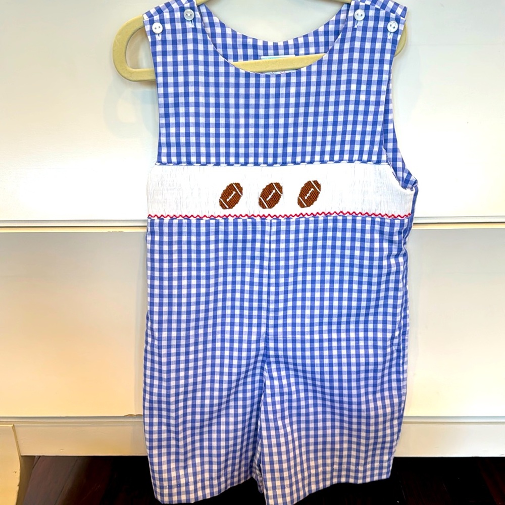 Little boy smocked football John John
